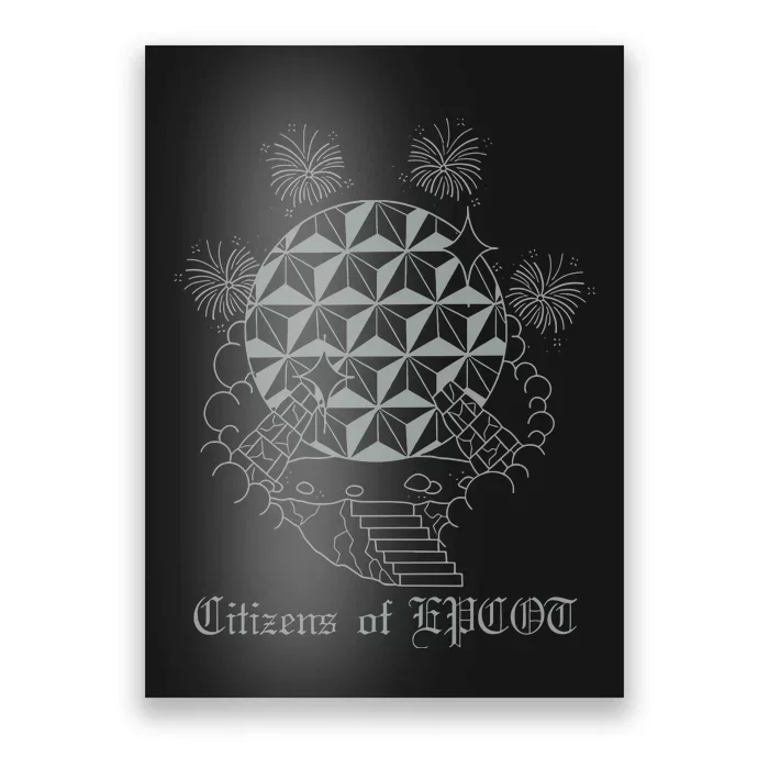 Citizens Of Epcot Silver Spaceship Tattoo Poster