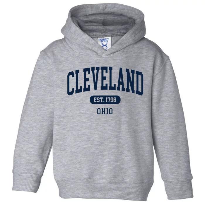 Cleveland Ohio Est 1796 Arched Varsity Text Toddler Hoodie