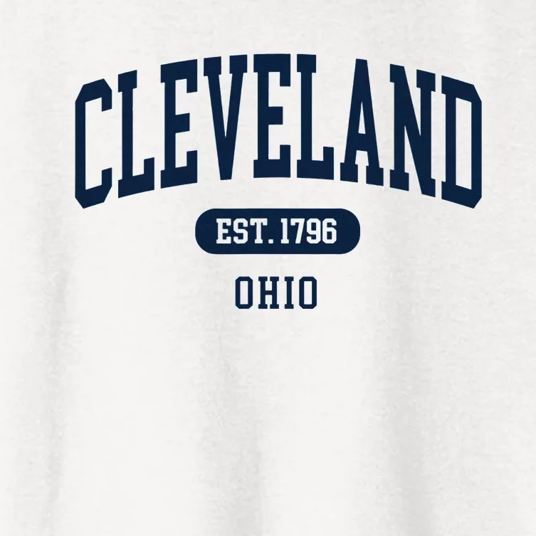 Cleveland Ohio Est 1796 Arched Varsity Text Women's Crop Top Tee