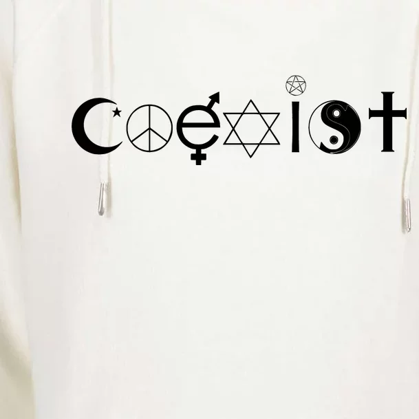 COEXIST Logo Love Peace Good Evil Cool Womens Funnel Neck Pullover Hood