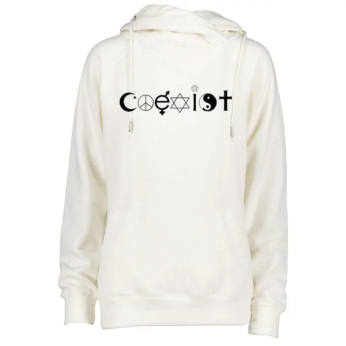 COEXIST Logo Love Peace Good Evil Cool Womens Funnel Neck Pullover Hood