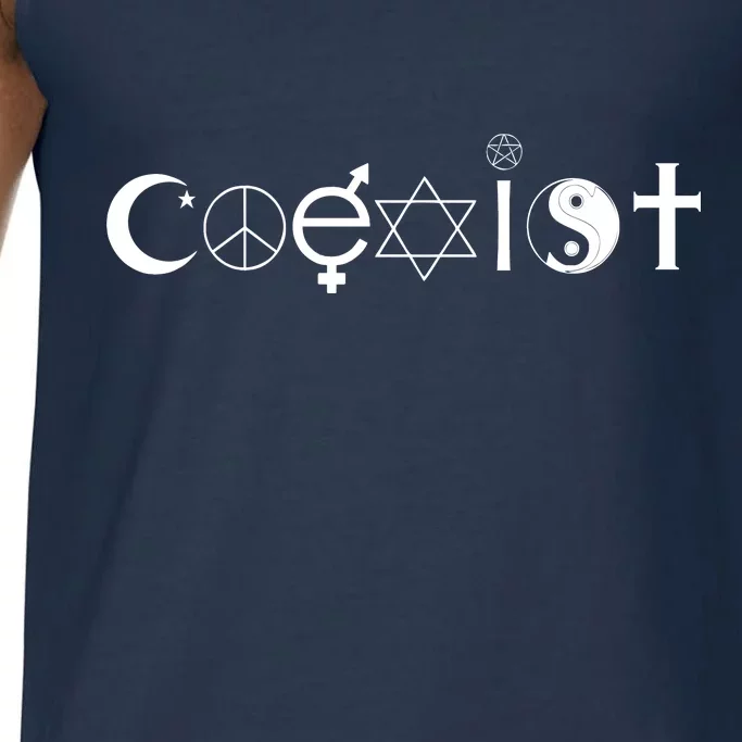 COEXIST Logo Love Peace Good Evil Cool Comfort Colors® Tank Top