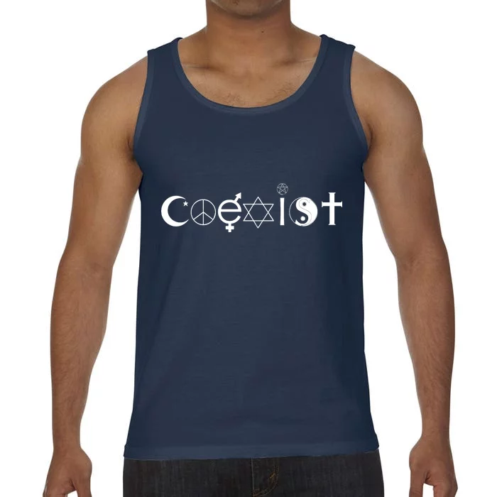 COEXIST Logo Love Peace Good Evil Cool Comfort Colors® Tank Top