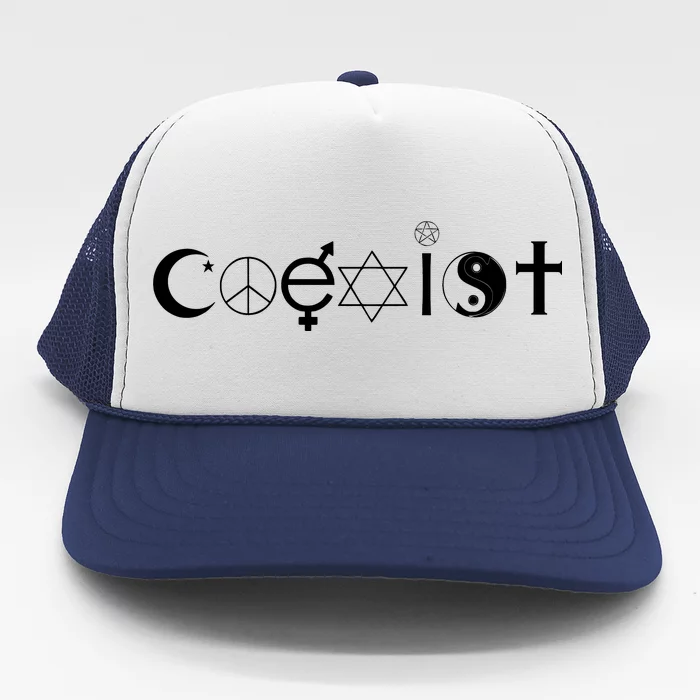 COEXIST Logo Love Peace Good Evil Cool Trucker Hat