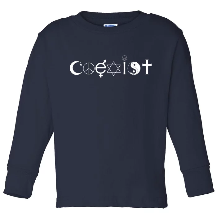 COEXIST Logo Love Peace Good Evil Cool Toddler Long Sleeve Shirt