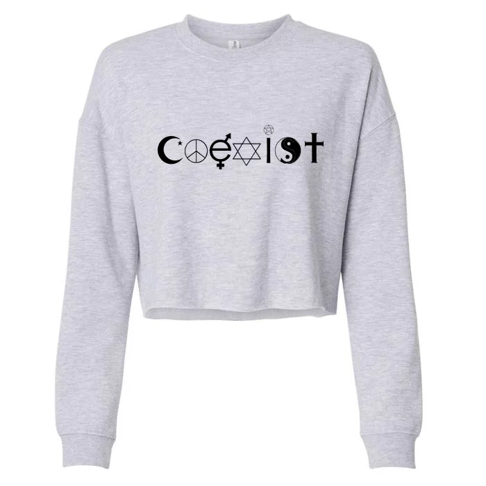 COEXIST Logo Love Peace Good Evil Cool Cropped Pullover Crew