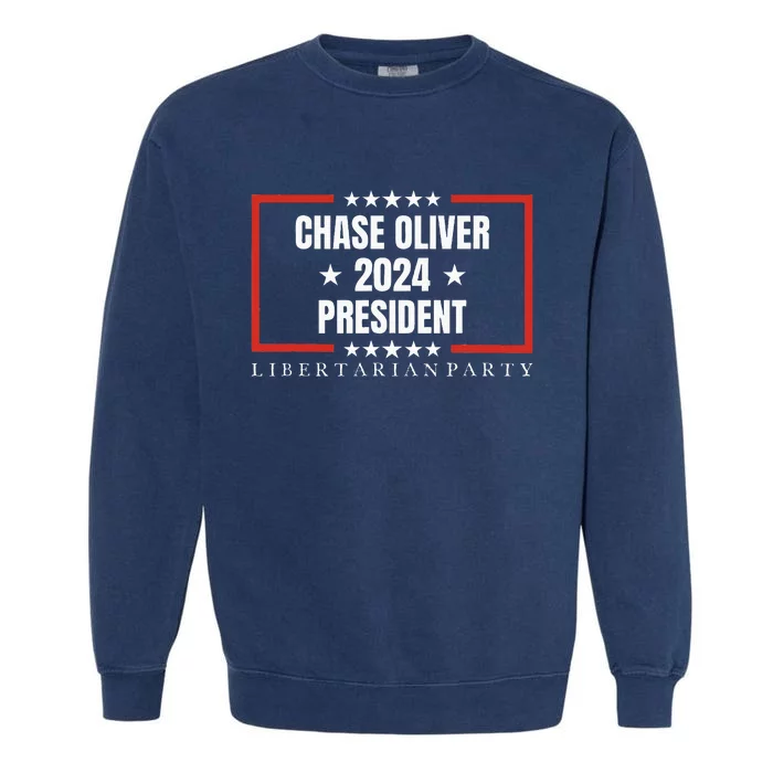 Chase Oliver For President Libertarian Party 2024 Garment-Dyed Sweatshirt