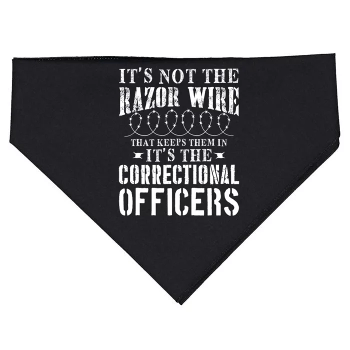 Corrections Officer Funny ItS Not The Razor Wire USA-Made Doggie Bandana