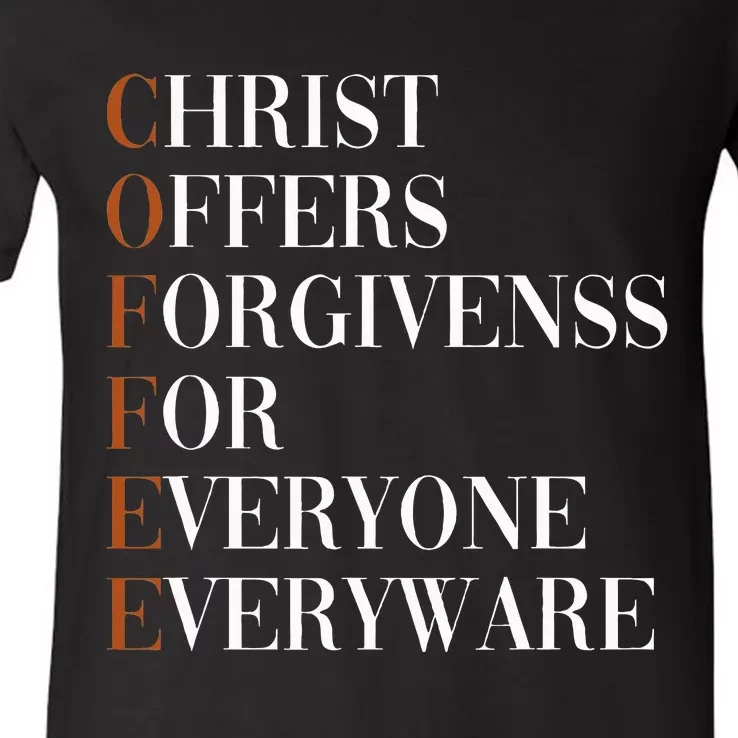 Christ Offers Forgiveness For Everyone Everyware V-Neck T-Shirt