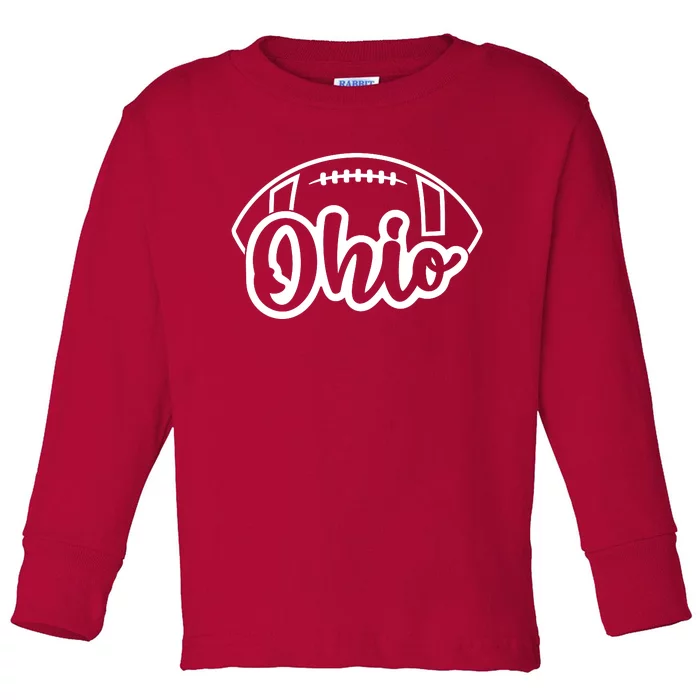 Cool Ohio Football Toddler Long Sleeve Shirt