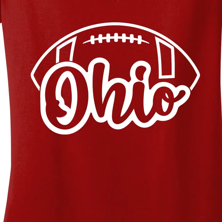 Cool Ohio Football Women's V-Neck T-Shirt