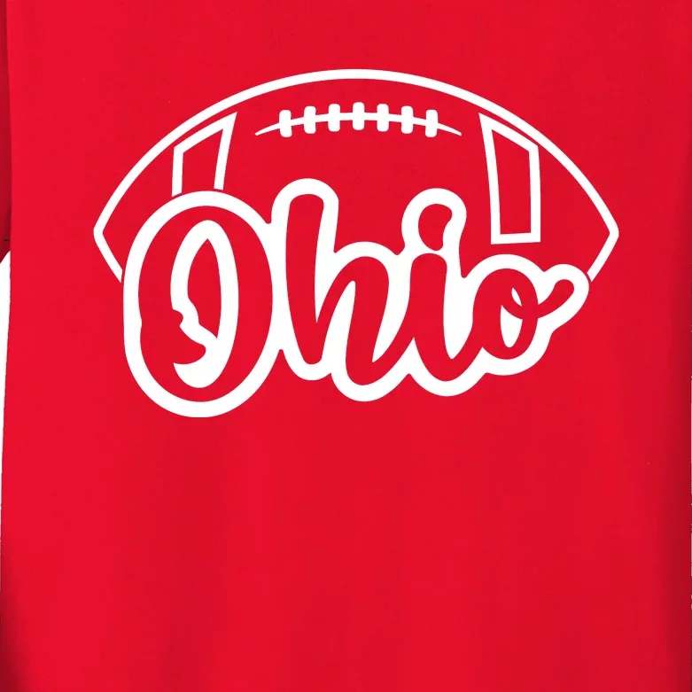 Cool Ohio Football Kids Long Sleeve Shirt