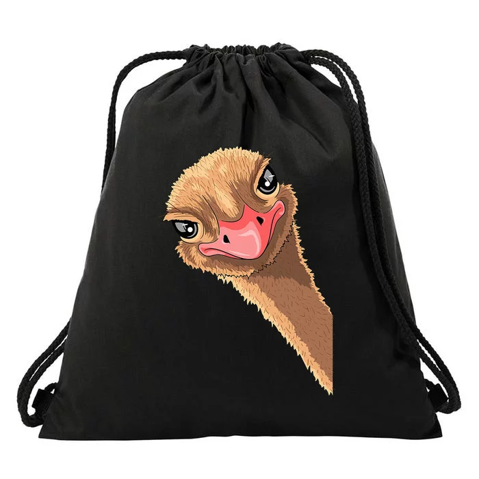 cutes Ostrich face ostrich costume Drawstring Bag