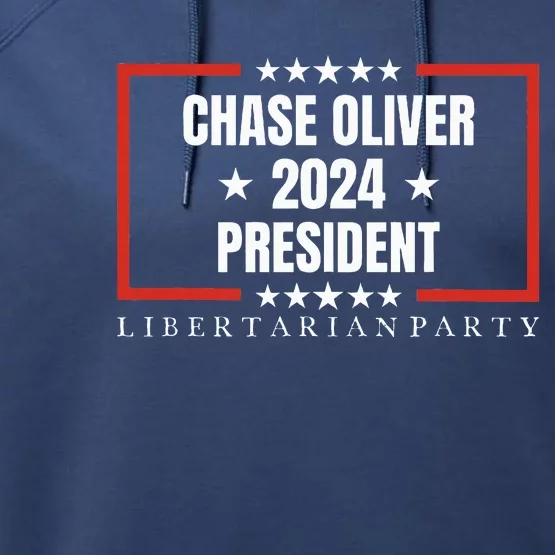 Chase Oliver For President Libertarian Party 2024 Performance Fleece Hoodie