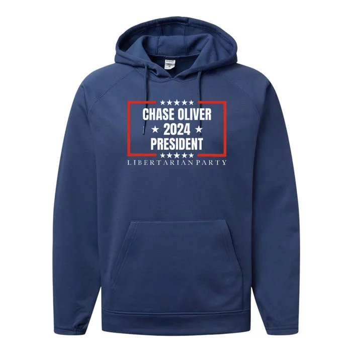 Chase Oliver For President Libertarian Party 2024 Performance Fleece Hoodie