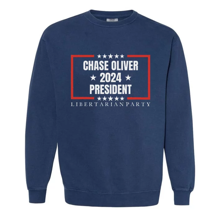 Chase Oliver For President Libertarian Party 2024 Garment-Dyed Sweatshirt