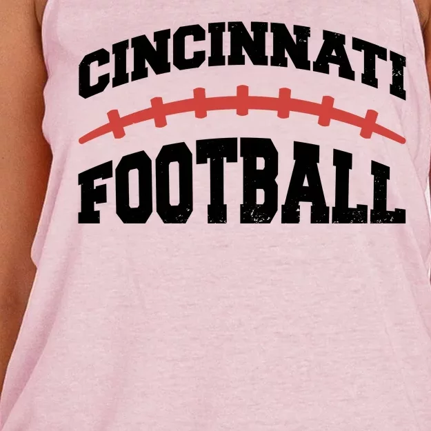 Cincinnati Ohio Football Women's Knotted Racerback Tank