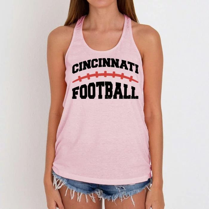 Cincinnati Ohio Football Women's Knotted Racerback Tank