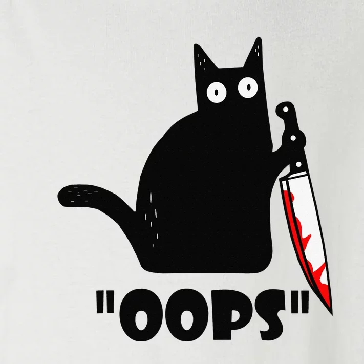 Cat Oops! Funny Black Cat Murderous Cat With Knife Toddler Long Sleeve Shirt