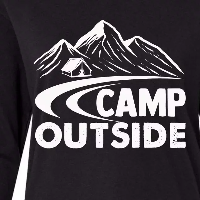 Camp Outside Funny Camping Womens Cotton Relaxed Long Sleeve T-Shirt