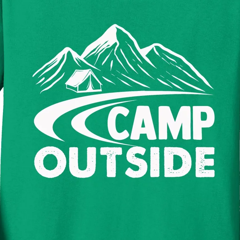 Camp Outside Funny Camping Kids Long Sleeve Shirt