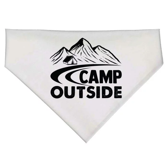 Camp Outside Funny Camping USA-Made Doggie Bandana