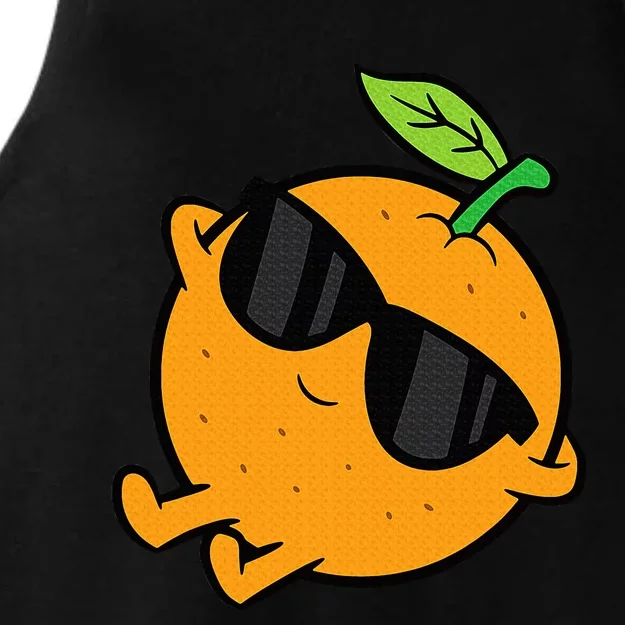 Cute Orange Fruit Relaxing Lazy Orange Ladies Tri-Blend Wicking Tank