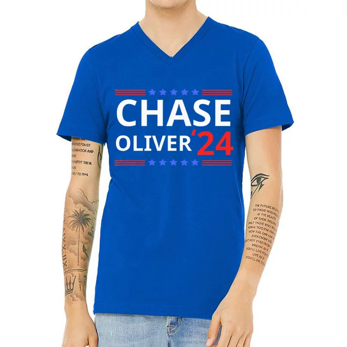 Chase Oliver For President 2024 Libertarian Vote For Chase V-Neck T-Shirt