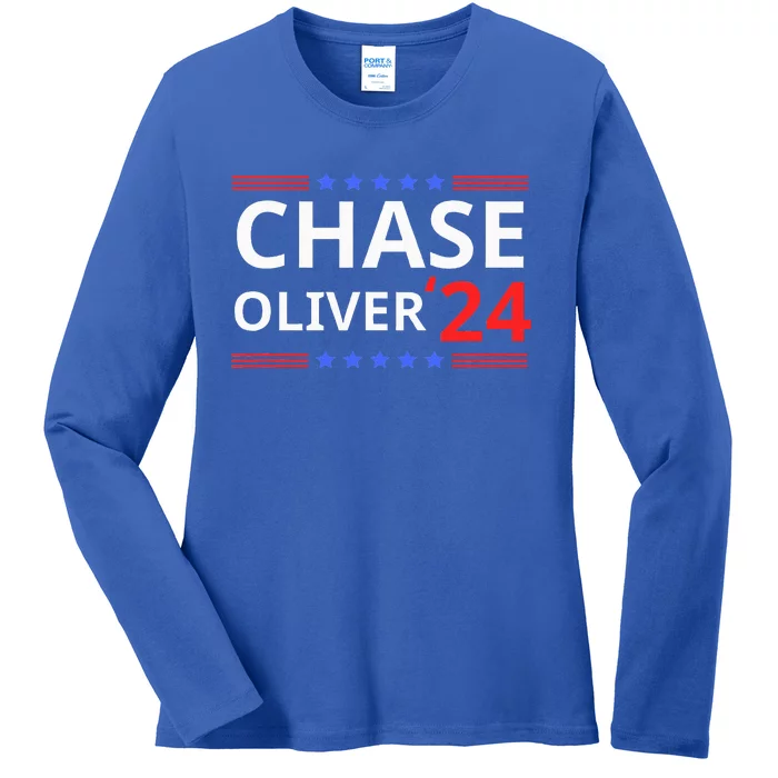 Chase Oliver For President 2024 Libertarian Vote For Chase Ladies Long Sleeve Shirt