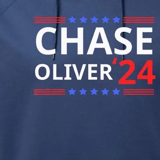 Chase Oliver For President 2024 Libertarian Vote For Chase Performance Fleece Hoodie