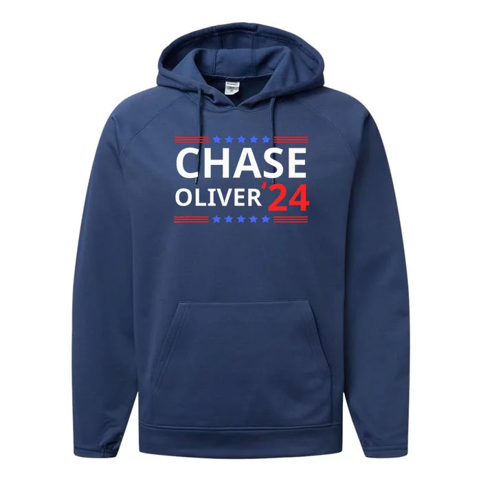 Chase Oliver For President 2024 Libertarian Vote For Chase Performance Fleece Hoodie