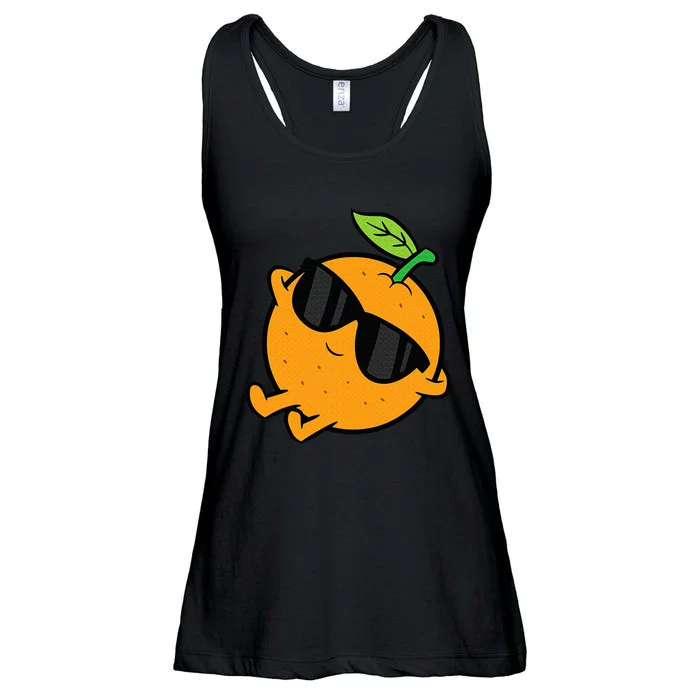 Cute Orange Fruit Relaxing Lazy Orange Ladies Essential Flowy Tank