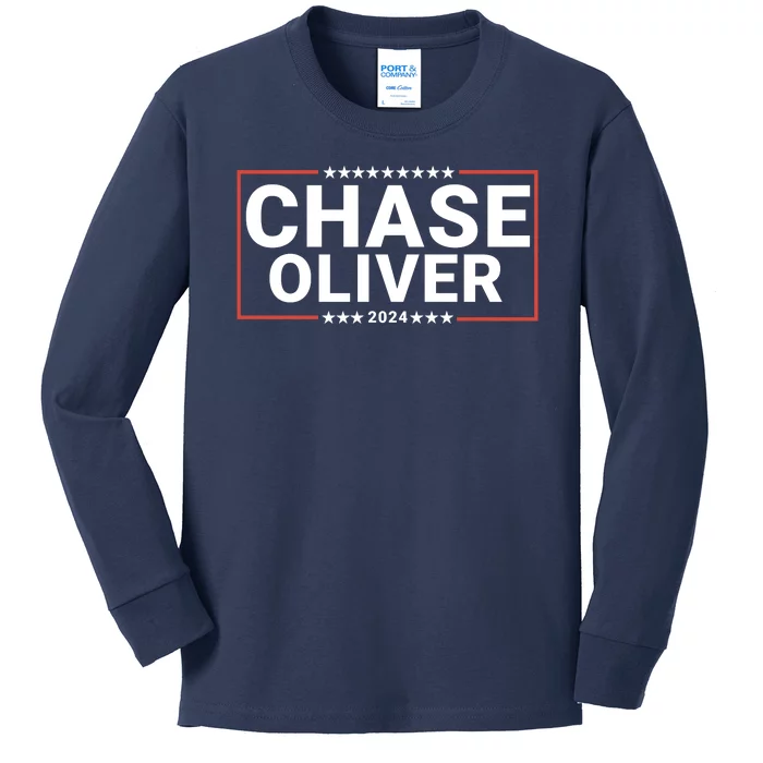 Chase Oliver For President Chase Oliver 2024 Kids Long Sleeve Shirt