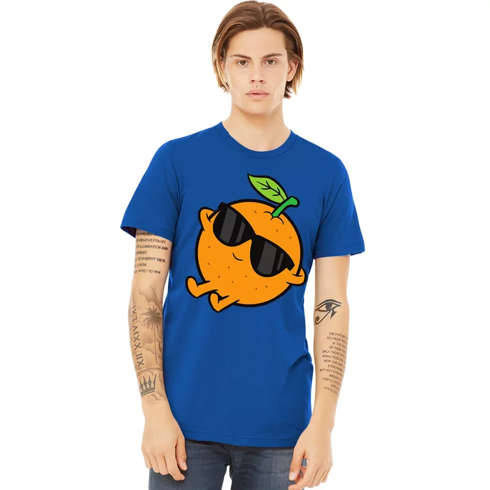 Cute Orange Fruit Relaxing Lazy Orange Premium T-Shirt