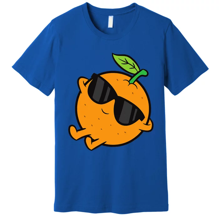 Cute Orange Fruit Relaxing Lazy Orange Premium T-Shirt