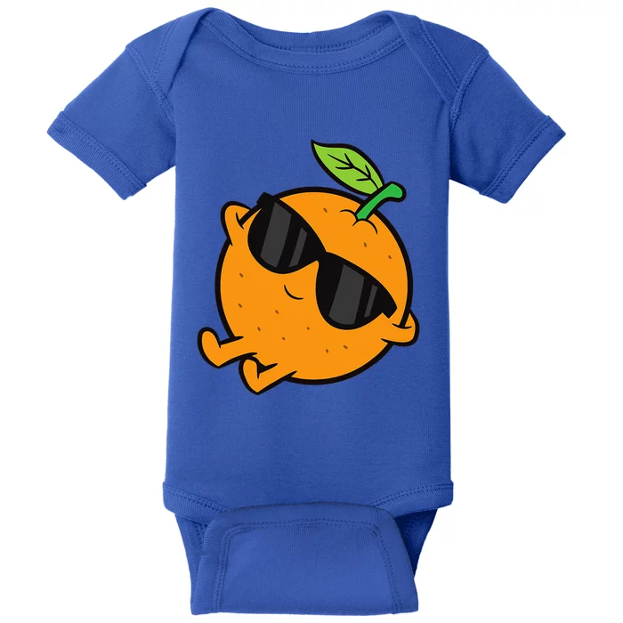 Cute Orange Fruit Relaxing Lazy Orange Baby Bodysuit