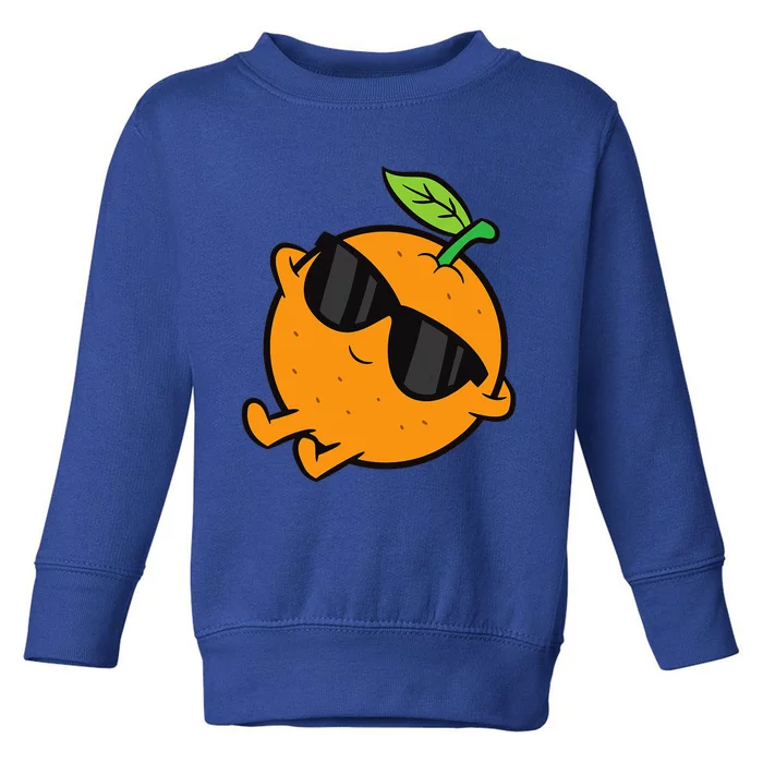 Cute Orange Fruit Relaxing Lazy Orange Toddler Sweatshirt