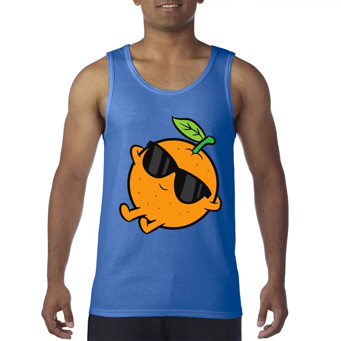 Cute Orange Fruit Relaxing Lazy Orange Tank Top