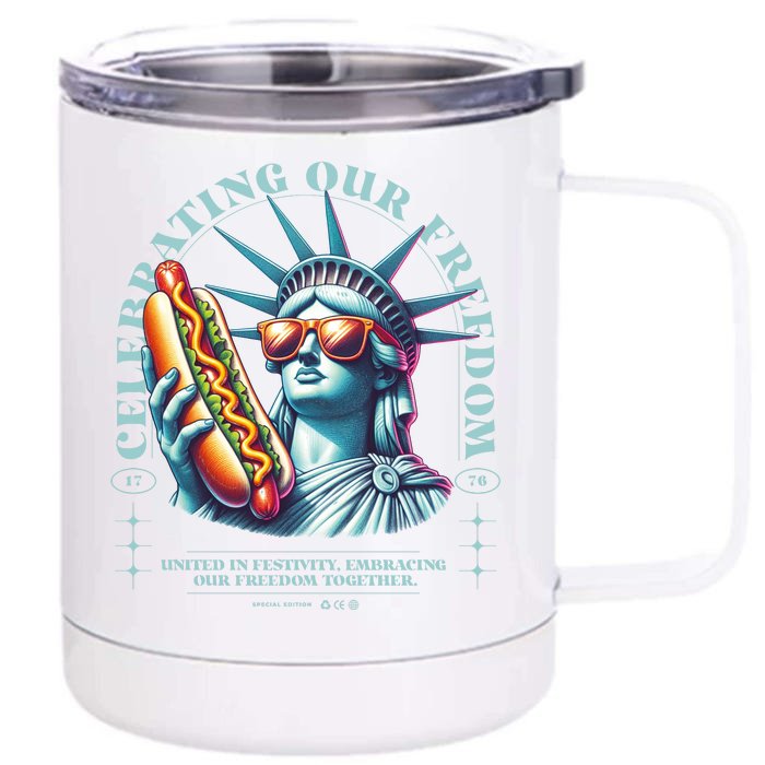 Celebrating Our Freedom Front & Back 12oz Stainless Steel Tumbler Cup