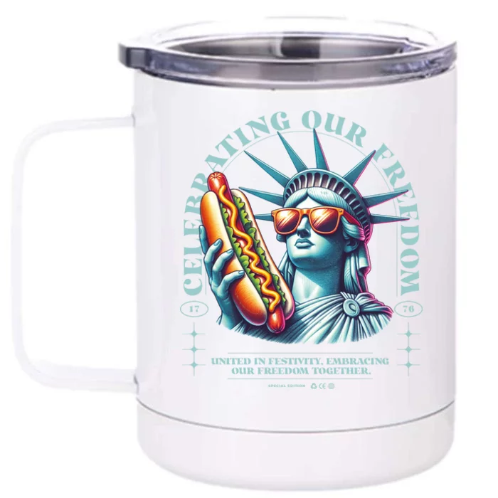 Celebrating Our Freedom Front & Back 12oz Stainless Steel Tumbler Cup