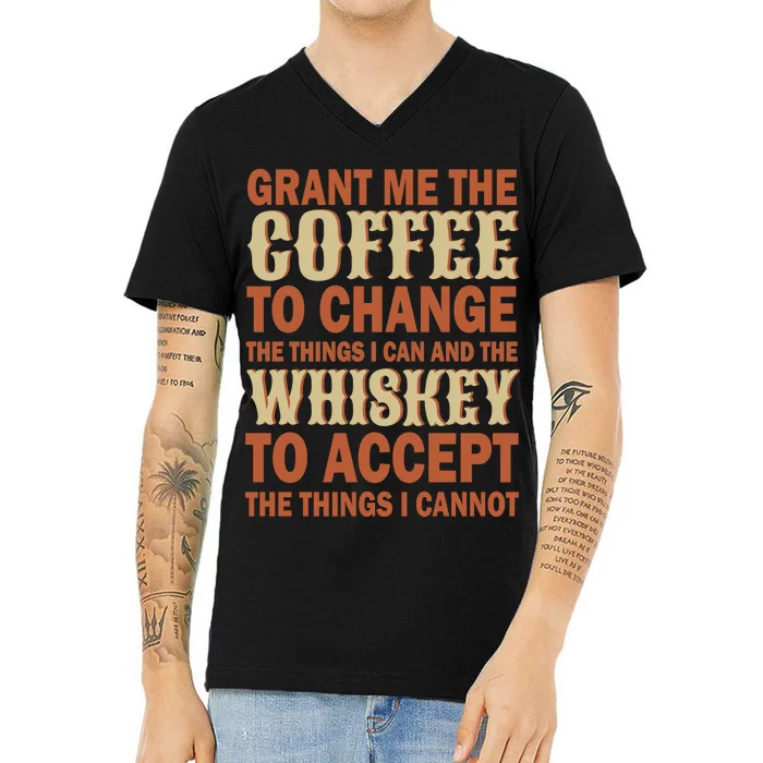 Coffee And Whiskey V-Neck T-Shirt