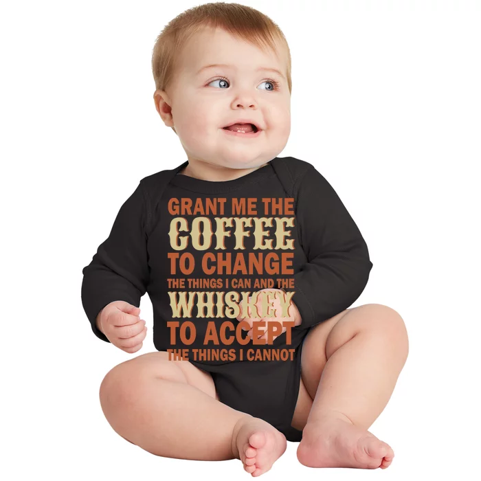 Coffee And Whiskey Baby Long Sleeve Bodysuit