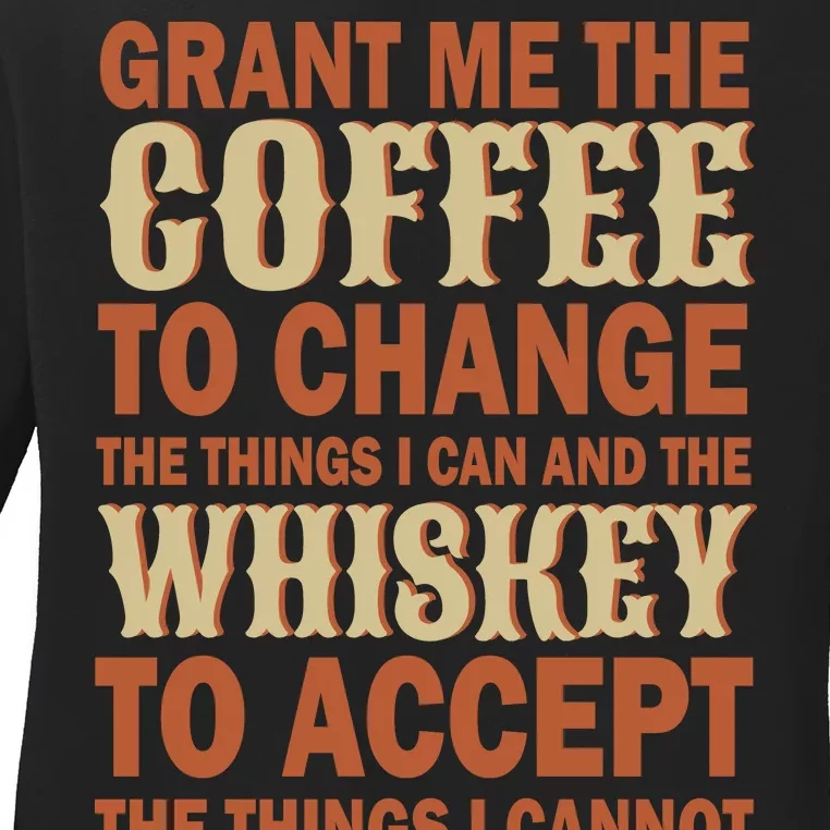 Coffee And Whiskey Ladies Long Sleeve Shirt