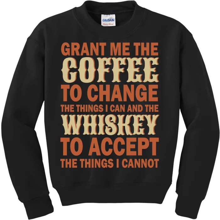 Coffee And Whiskey Kids Sweatshirt