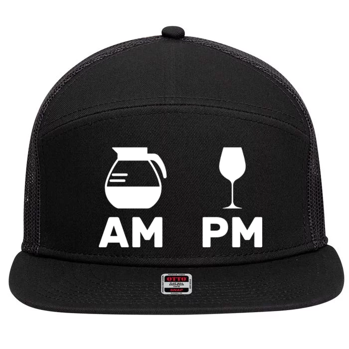 Coffee and Wine 7 Panel Mesh Trucker Snapback Hat