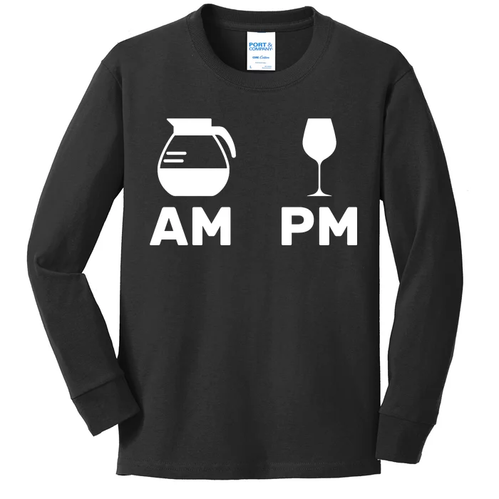 Coffee and Wine Kids Long Sleeve Shirt