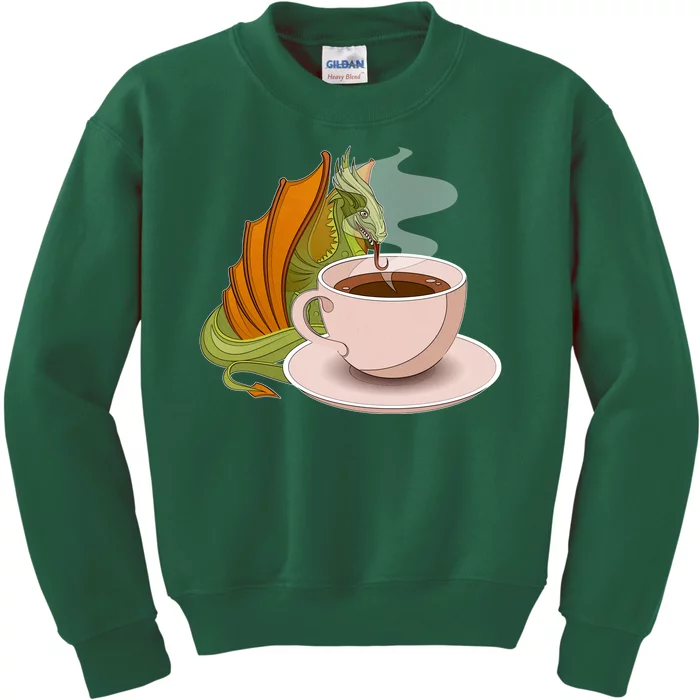 Coffee Caffeine Dragon Kids Sweatshirt