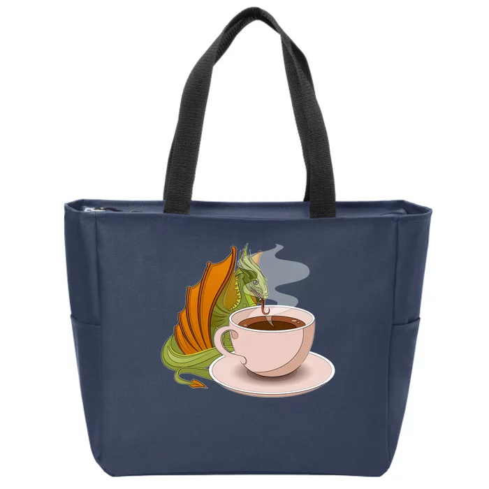 Coffee Caffeine Dragon Zip Tote Bag