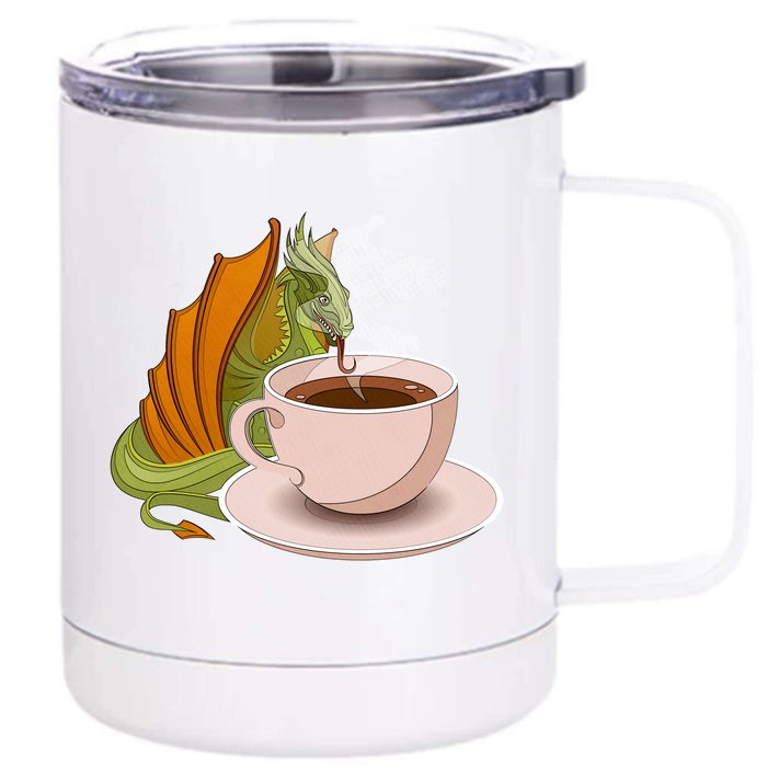 Coffee Caffeine Dragon Front & Back 12oz Stainless Steel Tumbler Cup