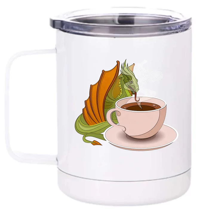 Coffee Caffeine Dragon Front & Back 12oz Stainless Steel Tumbler Cup